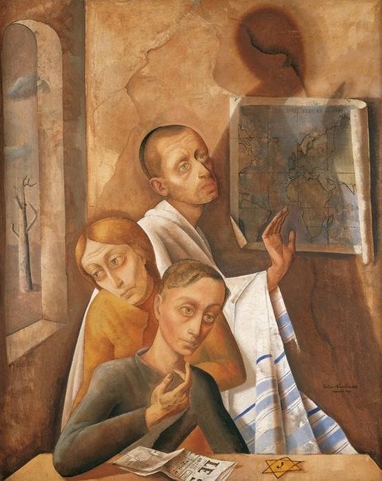 Artwork Title: A Group of Three Selfportrairs with his wife Felka and his son Jaqui