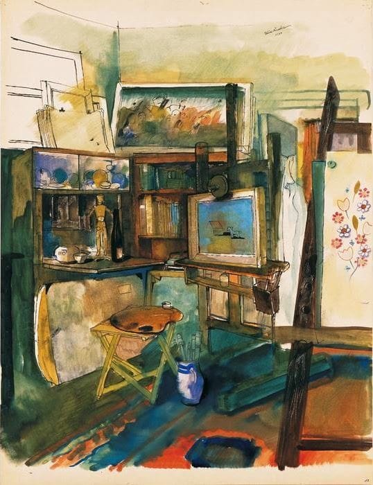 Artwork Title: Studio in Brussels (Studio in the Rue Archimède)