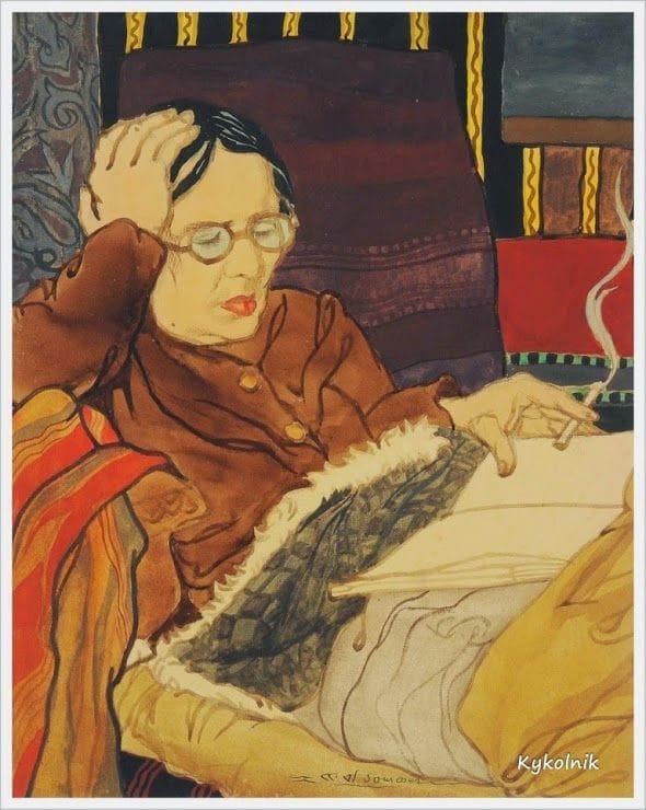 Artwork Title: Smoking Woman in Armchair