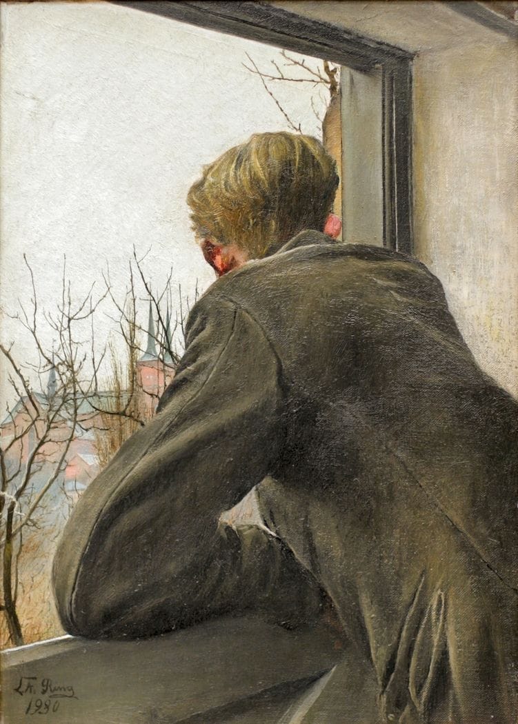 Artwork Title: Sønnen Ole kigger ud af vinduet (Son Ole Looks Out the Window)