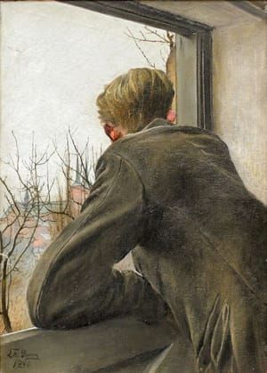 Artwork Title: Sønnen Ole kigger ud af vinduet (Son Ole Looks Out the Window)