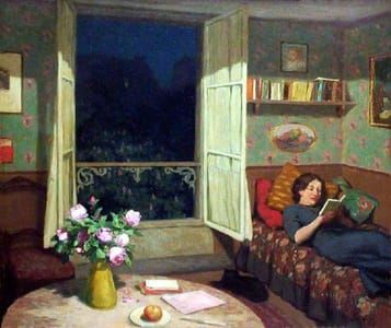 Artwork Title: Vilma Reading on a Sofa