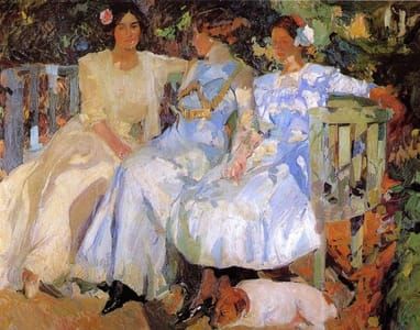 Artwork Title: My Wife and Daughters in the Garden