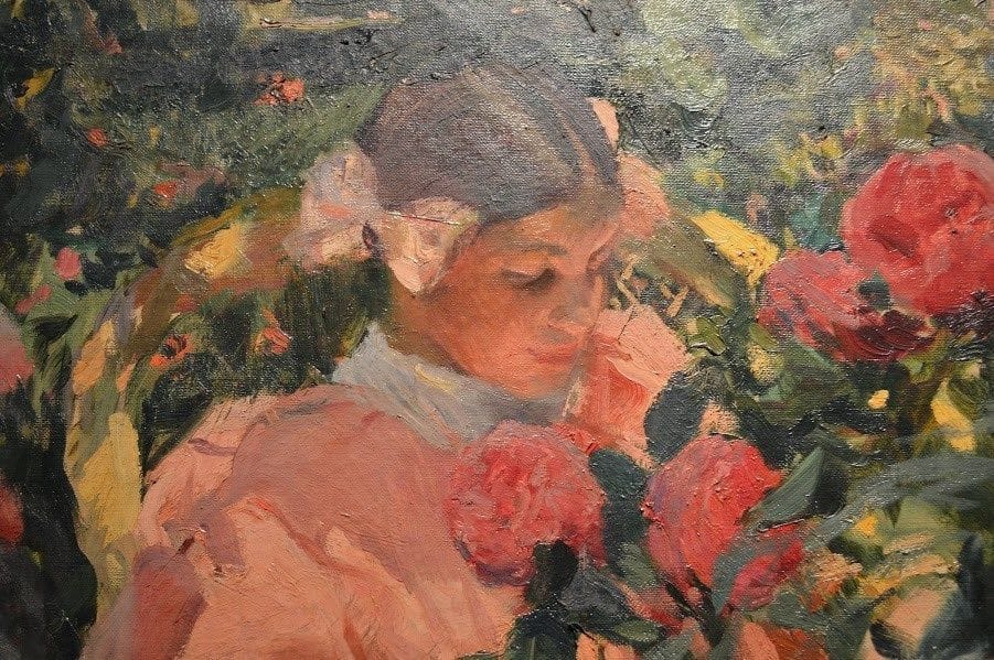 Artwork Title: Elena entre rosas, detalle