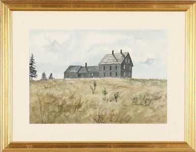 Artwork Title: Landscape with Grey House on HIll