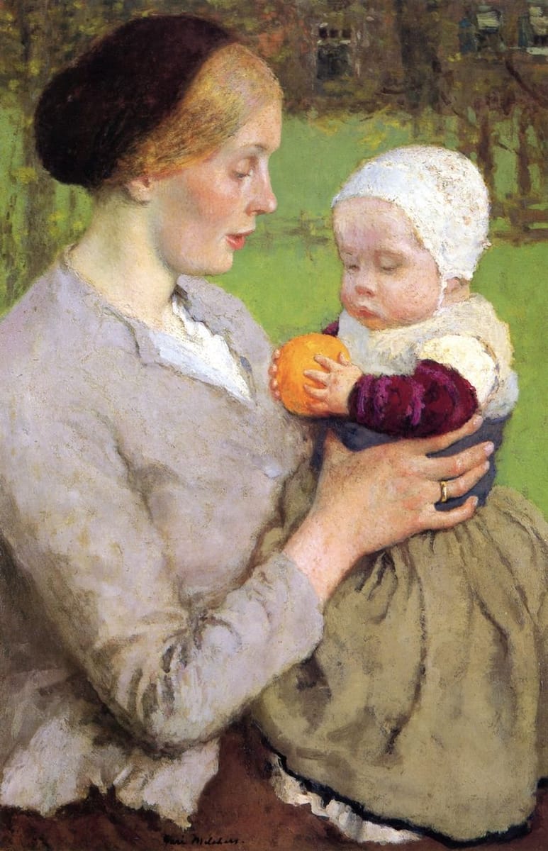 Artwork Title: Mother and Child with Orange