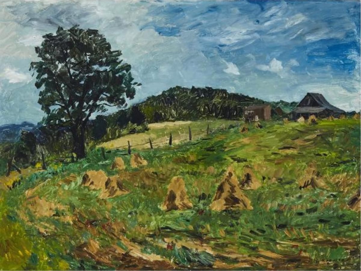 Artwork Title: Farm Buildings and Oat Field