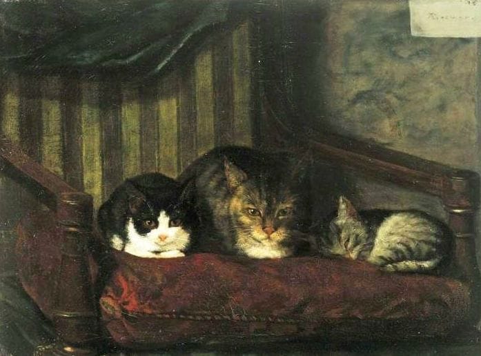 Artwork Title: Cat and Kittens