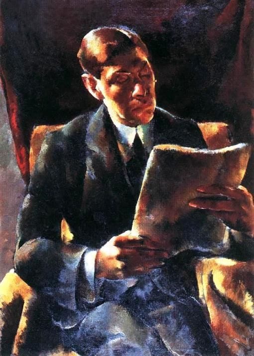 Artwork Title: Portrait of Dr. Janos Kovacs Reading