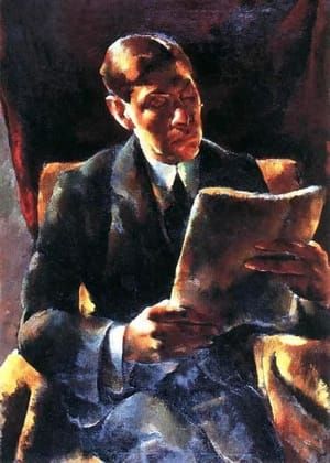 Artwork Title: Portrait of Dr. Janos Kovacs Reading