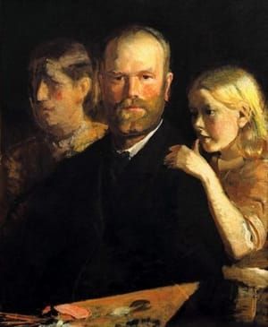 Artwork Title: Michael, Anna and Helga Ancher (Self Portrait)