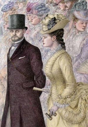 Artwork Title: Illustration for Anna Karenina: Anna and her husband Karenin