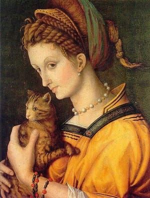 Artwork Title: Portrait of a Young Lady Holding a Cat