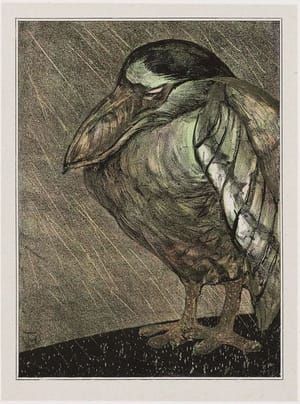 Artwork Title: Schuit-bekreiger in de regen (Ship Bill Heron in the Rain) (1908 Calendar: November)