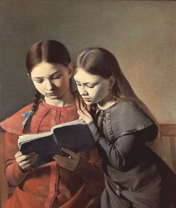 Artwork Title: Sisters Reading a Book