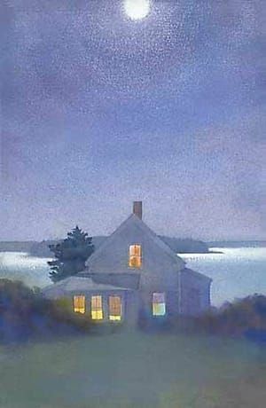 Artwork Title: Yellow House at Night