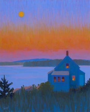 Artwork Title: Moonrise, Deer Isle