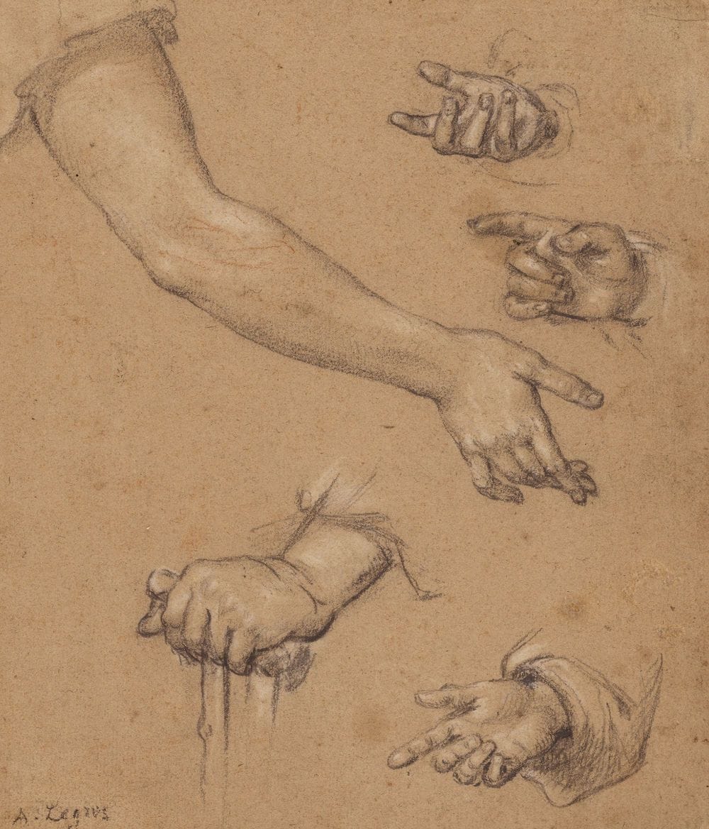 Artwork Title: Studies of Hands