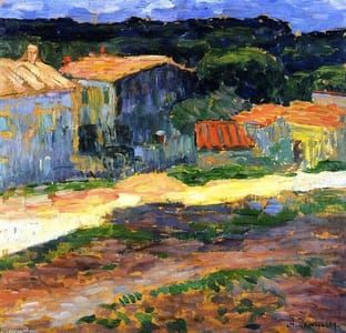 Artwork Title: Landscape with houses in Provence