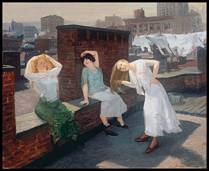 Artwork Title: Sunday, Women Drying Their Hair