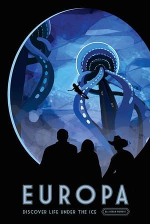 Artwork Title: NASA Retro Space Travel Illustrated Poster - Europa