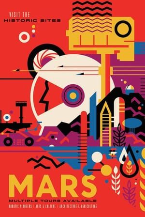 Artwork Title: NASA Retro Space Travel Illustrated Poster - Mars