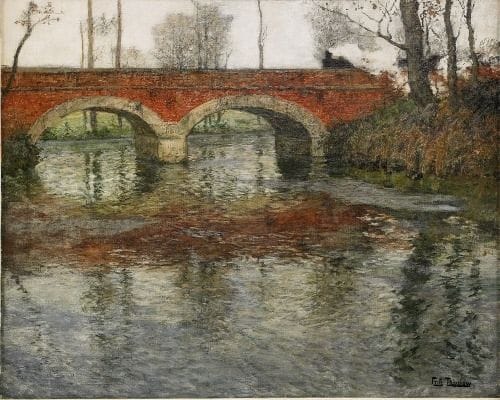 Artwork Title: French River Landscape with a Stone Bridge