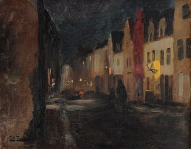 Artwork Title: Street in Dieppe, Night