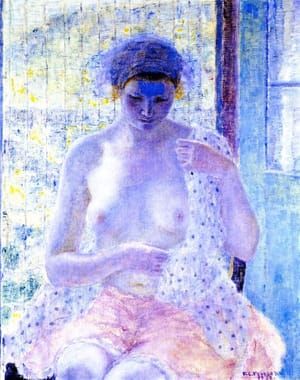 Artwork Title: Nude in Window (also known as Seated Female, Semi-Nude)