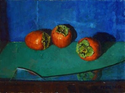 Artwork Title: Three Persimmons and Broken Glass