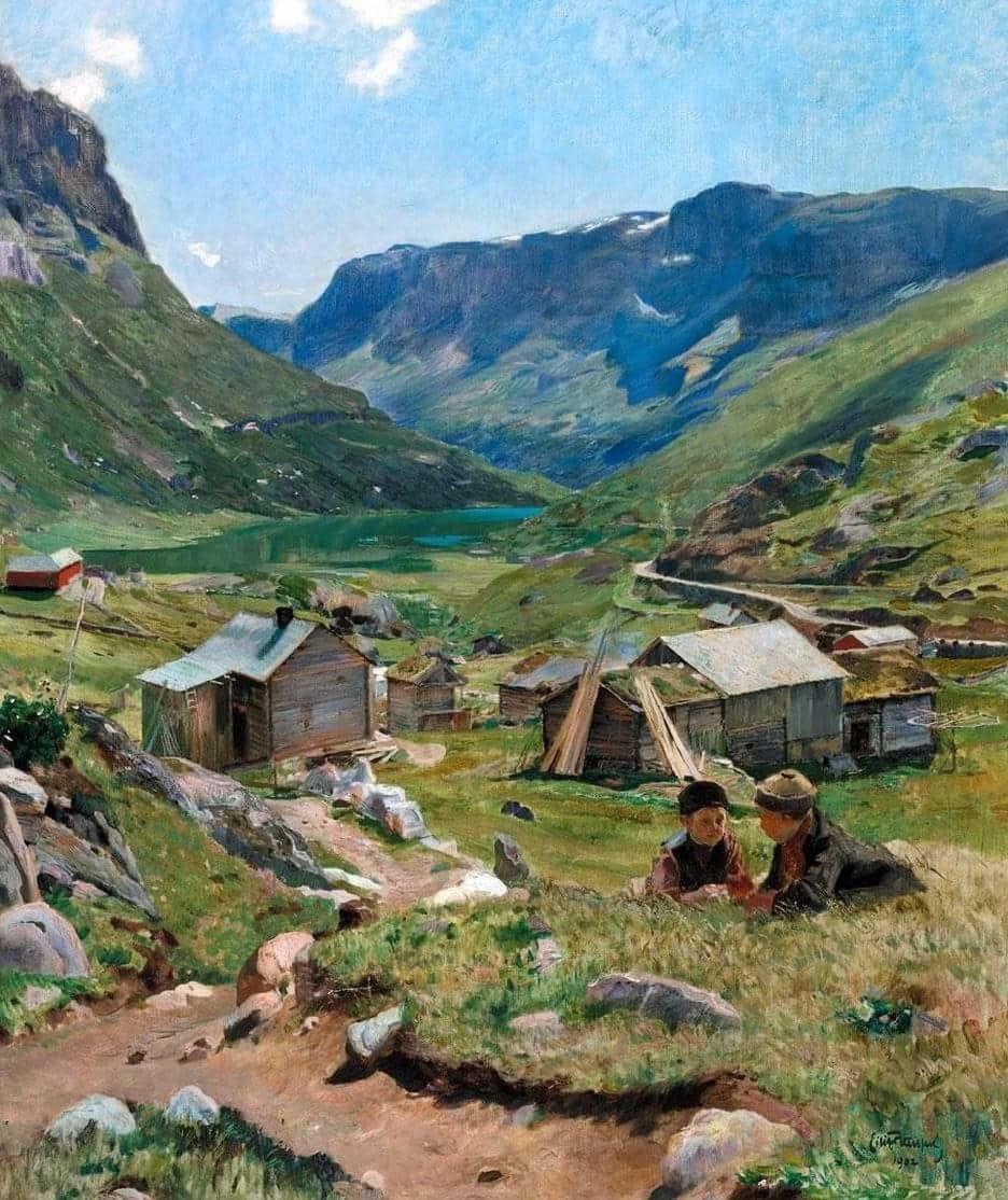Artwork Title: Summer day: View of the valley at Skogstad