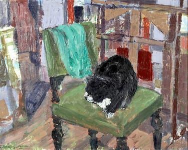 Artwork Title: Cat on a Chair