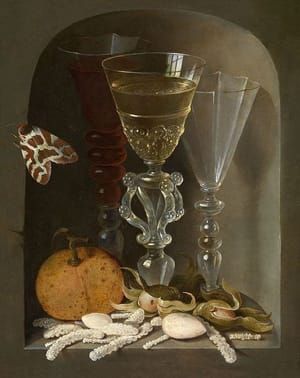 Artwork Title: Still Life with Three Wine Glasses in a Niche