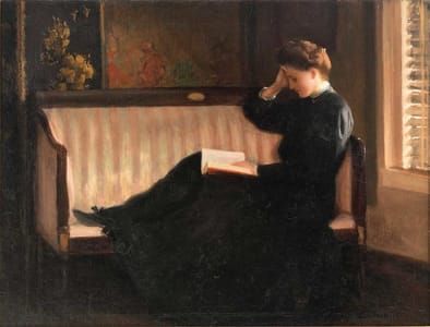 Artwork Title: Woman Reading on a Settee