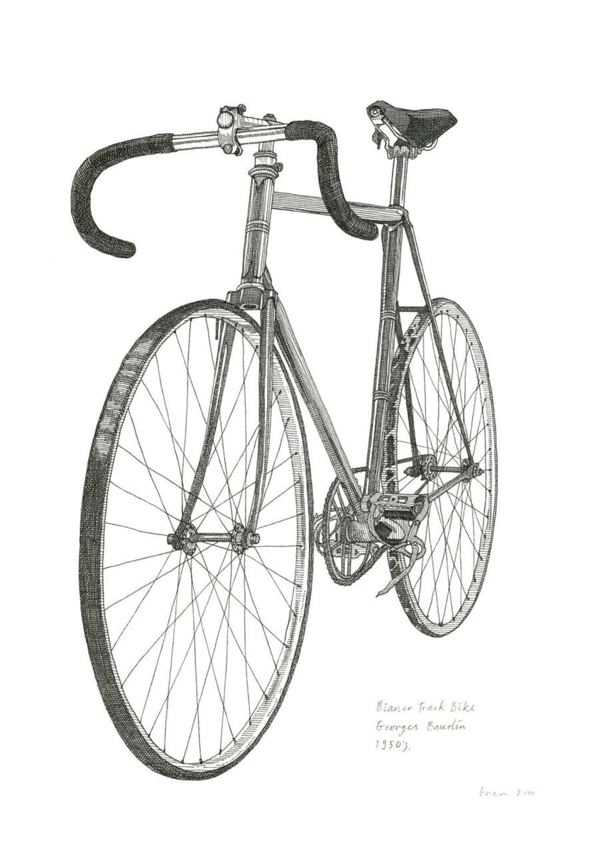 Artwork Title: 1950’s Bianco Track Bike