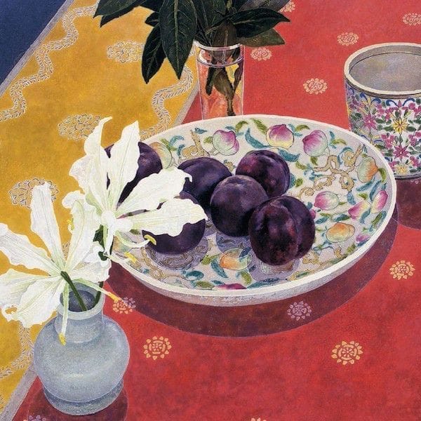 Artwork Title: Plums with Indian Cloth