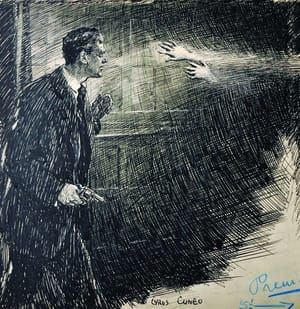 Artwork Title: A Man Holding a Gun, Entering a Dark Room