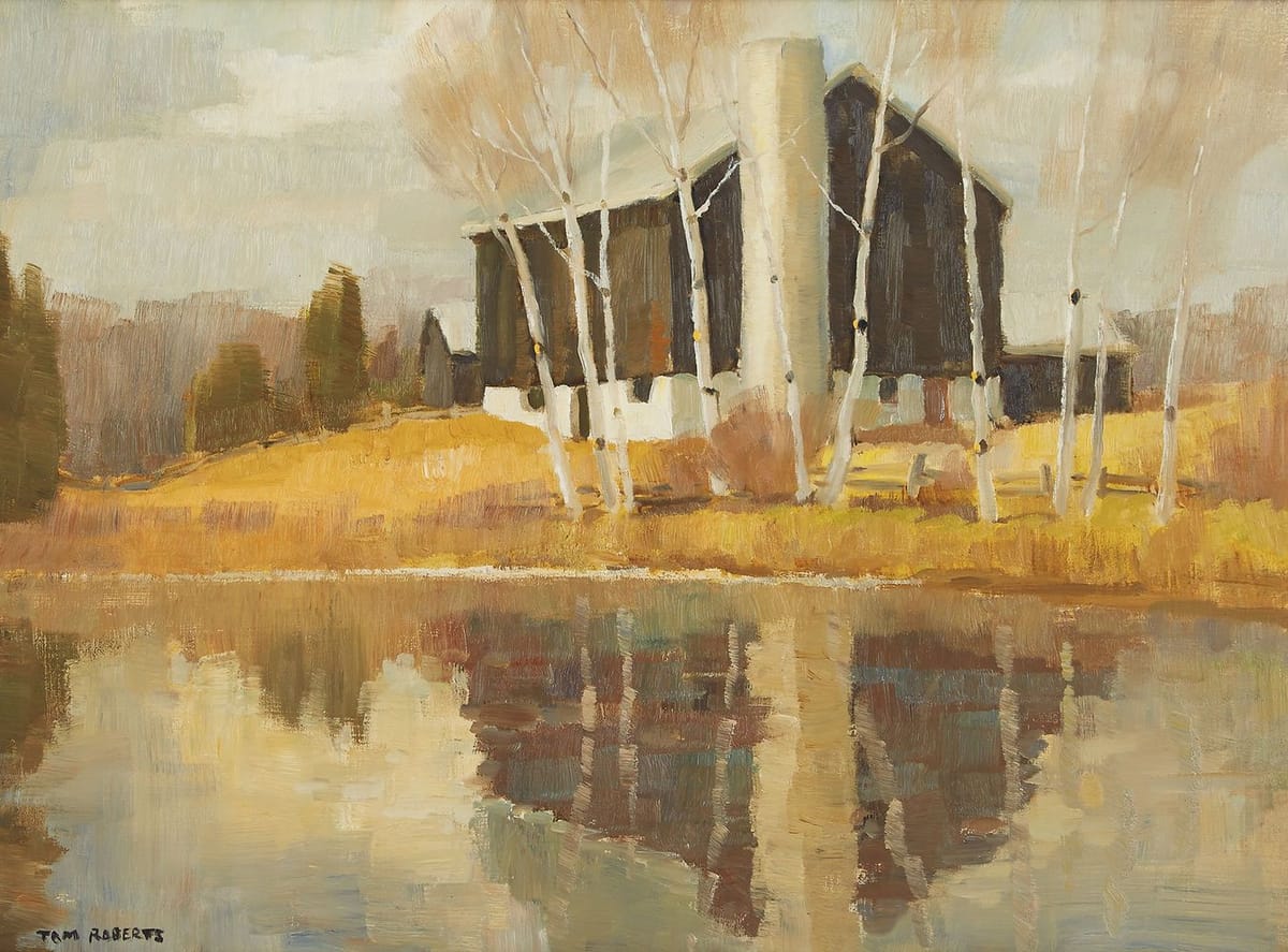 Artwork Title: Barn Near the Pond