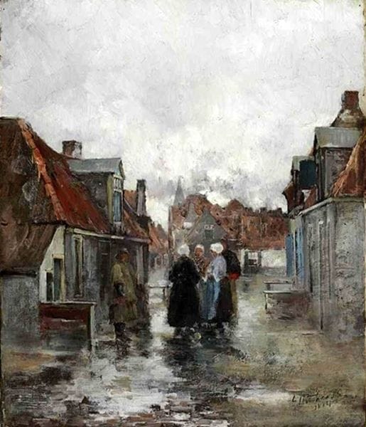 Artwork Title: Dutch Street Scene with Figures