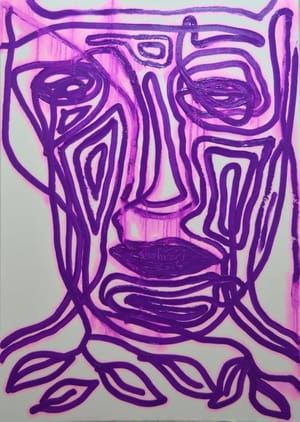 Artwork Title: Purple Line Face