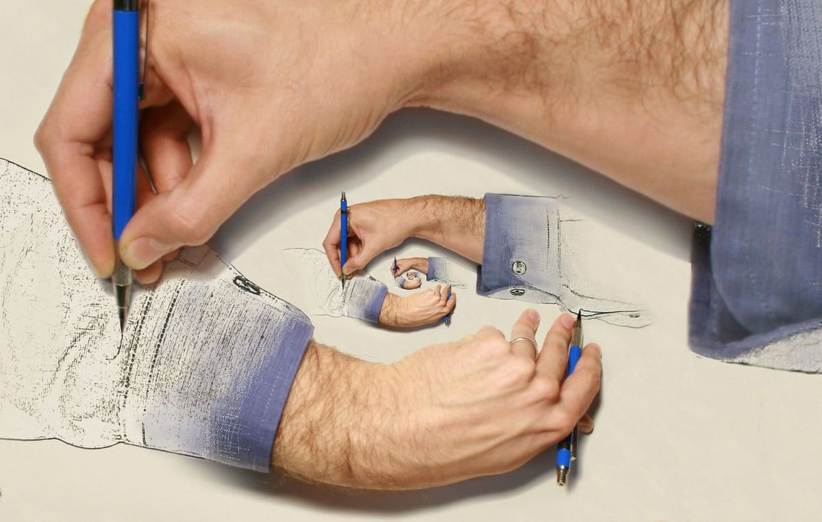 Artwork Title: Recursive Hand Drawing