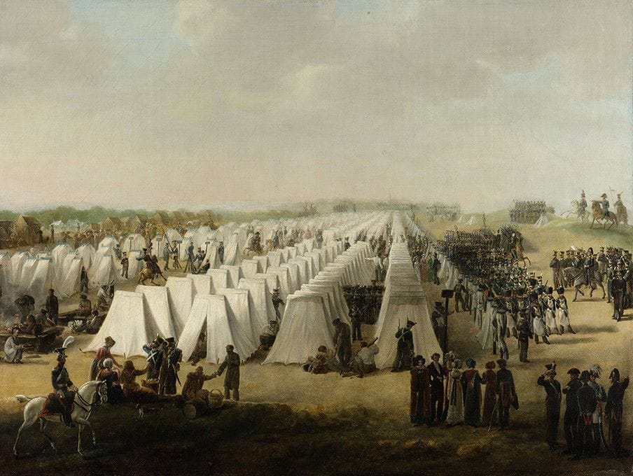 Artwork Title: Legerkamp van Nederlandse troepen te Rijen