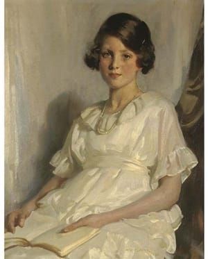 Artwork Title: Portrait of Seated Girl in White Dress