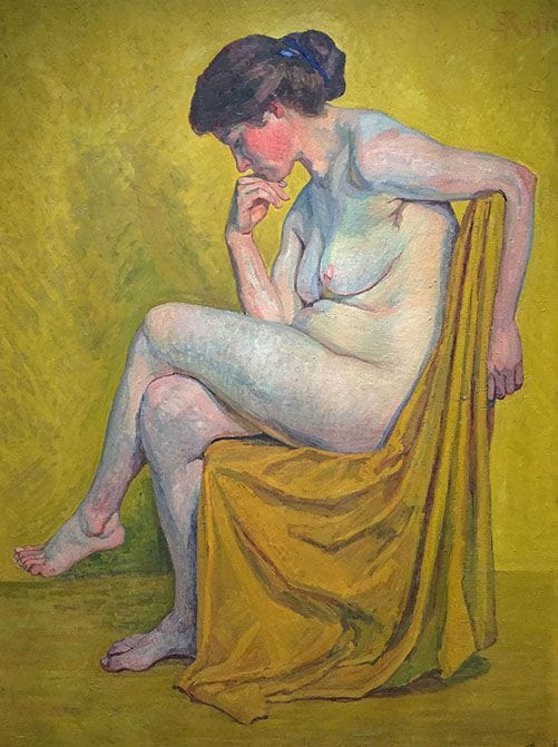 Artwork Title: Akt mit gelbem Tuch (Nude with Yellow Cloth)