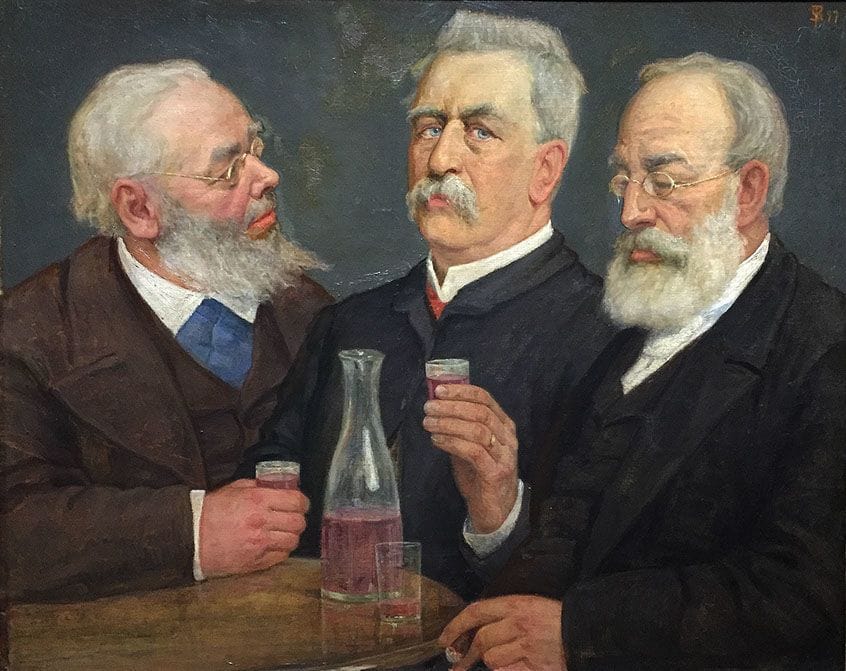 Artwork Title: Portrait of Arnold Böcklin, Rudolf Koller and Gottfried Keller