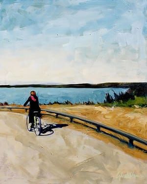 Artwork Title: Cyclist by the Lake (The Face of Love)