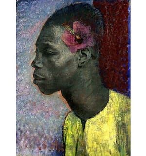 Artwork Title: Negro with Hibiscus Flower