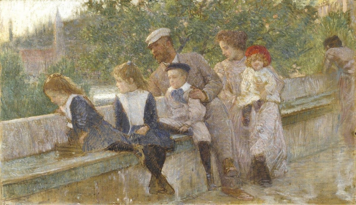 Artwork Title: The Artist With His Family At Cavtat