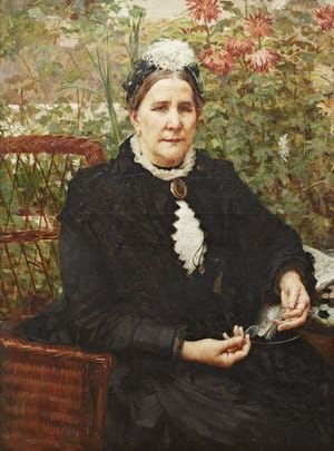 Artwork Title: Portrait of a Woman in a Wicker Chair