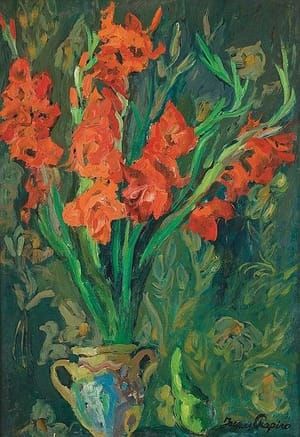 Artwork Title: Red Gladioluses